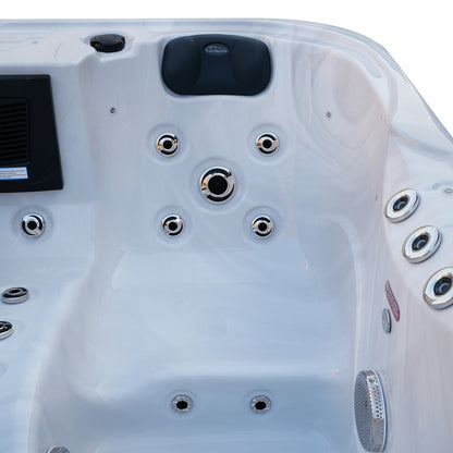 Outdoor Whirlpool Spa TINO PRO Weiß Silber Marmoriert 195cm x 127cm