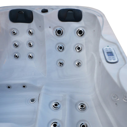 Outdoor Whirlpool Spa TINO PRO Weiß Silber Marmoriert 195cm x 127cm