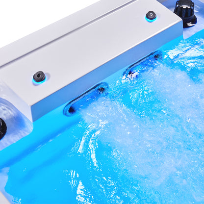 Swim Spa Whirlpool AWT Innovation430 mit Wärmepumpe weiß 430x230 grau