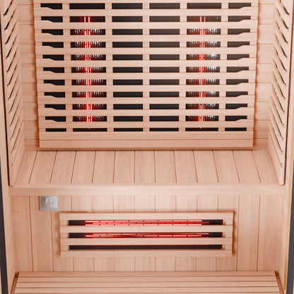 Dewello Infrarotkabine KENORA 130cm x 105cm mit Salzsteinoptik