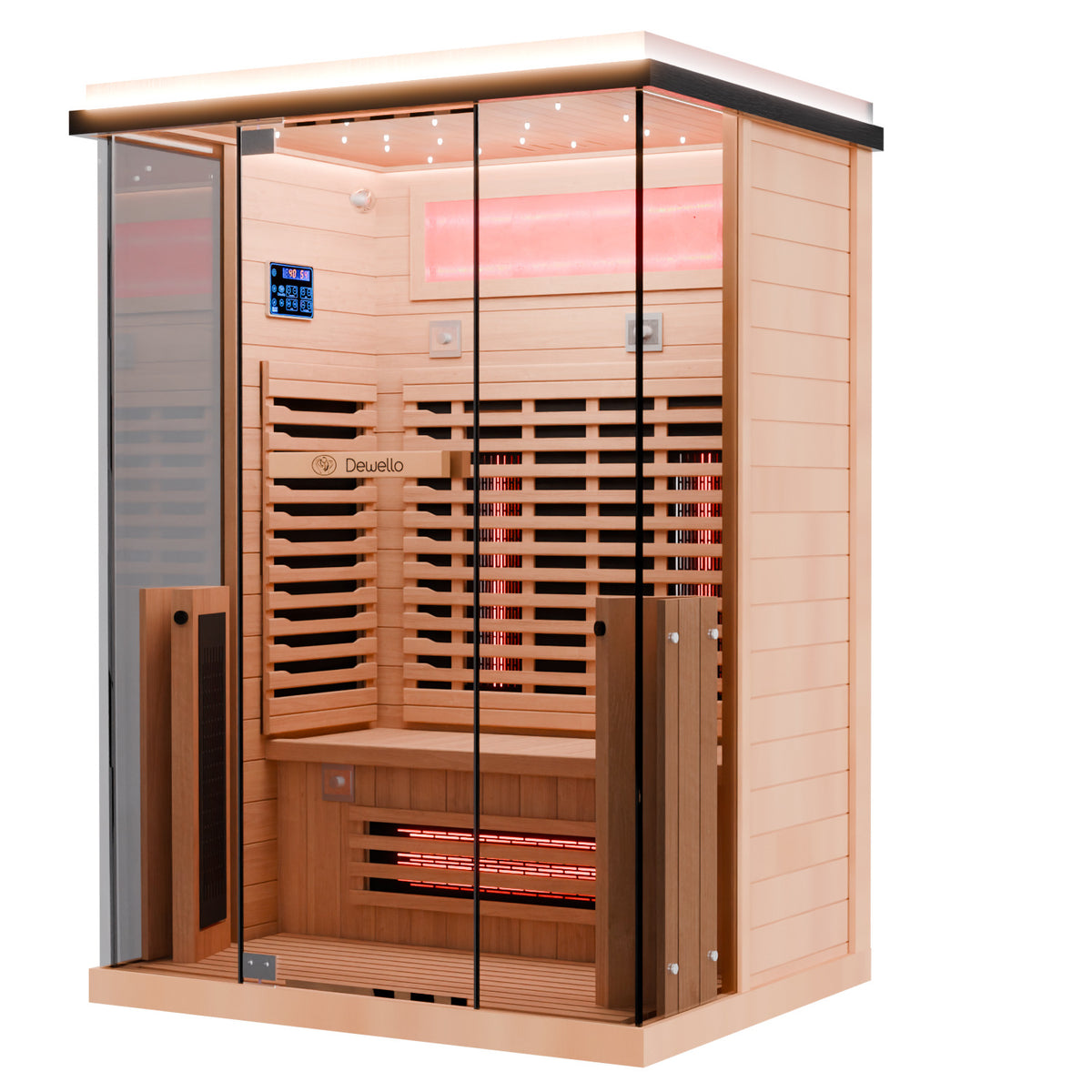 Dewello Infrarotkabine KENORA 130cm x 105cm mit Salzsteinoptik