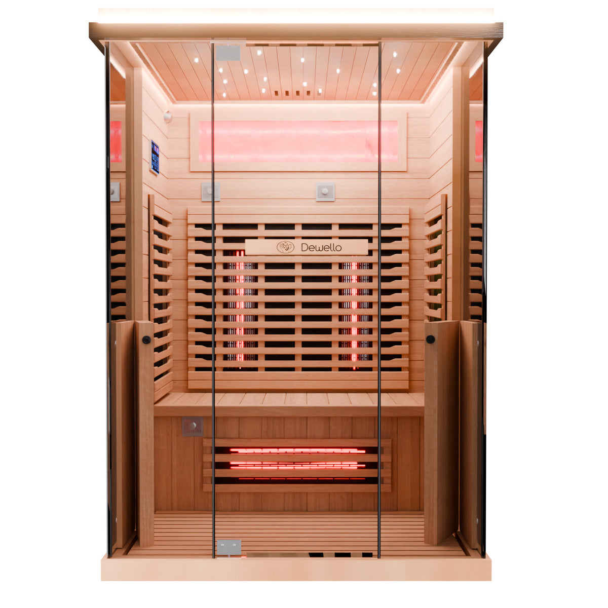Dewello Infrarotkabine KENORA 130cm x 105cm mit Salzsteinoptik