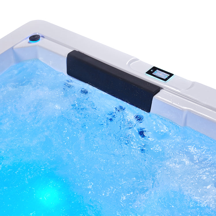 Swim Spa Whirlpool AWT Innovation430 mit Wärmepumpe weiß 430x230 grau