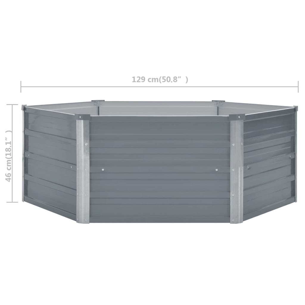 Hochbeet 129 X 129 X 45 Cm Verzinkter Stahl