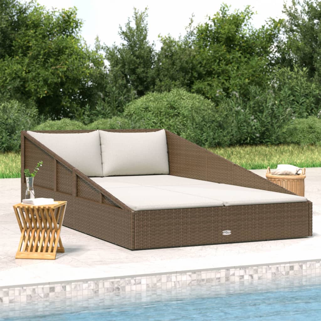 Gartenbett Grau 110X200 Cm Poly Rattan
