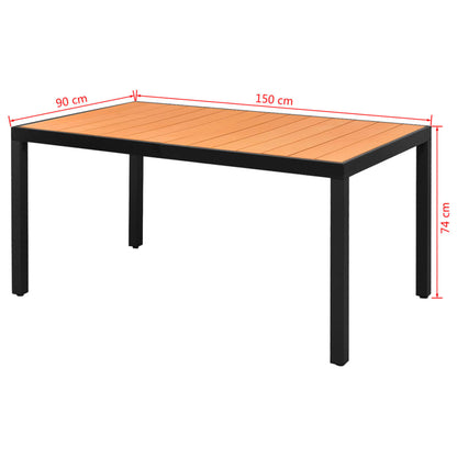 Gartentisch 150X90X74 Cm Aluminium Und Wpc