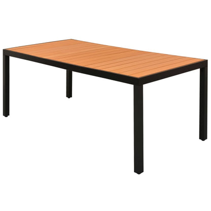 Gartentisch 185X90X74 Cm Aluminium Und Wpc