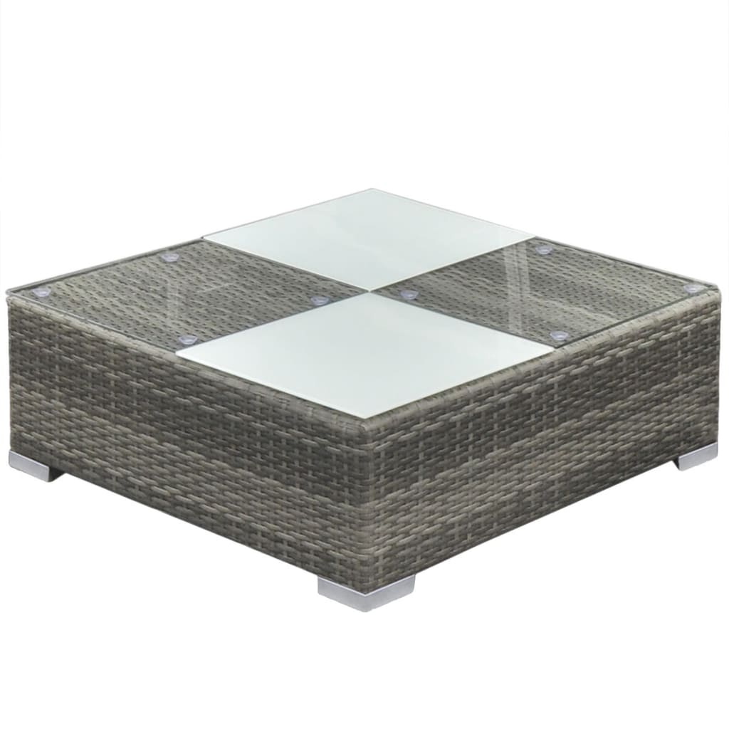 5-Tlg. Garten-Lounge-Set Mit Kissen Poly Rattan Grau