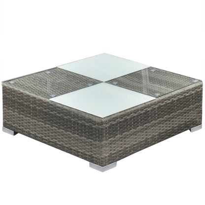 5-Tlg. Garten-Lounge-Set Mit Kissen Poly Rattan Grau