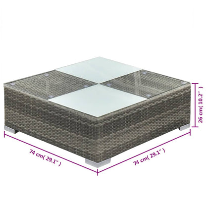 5-Tlg. Garten-Lounge-Set Mit Kissen Poly Rattan Grau