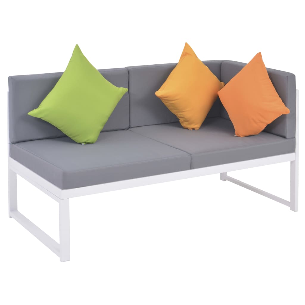 4-Tlg. Garten-Lounge-Set Mit Auflagen Aluminium Und Wpc