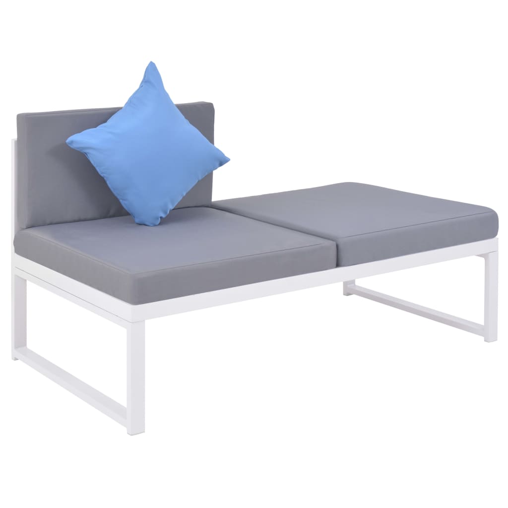 4-Tlg. Garten-Lounge-Set Mit Auflagen Aluminium Und Wpc