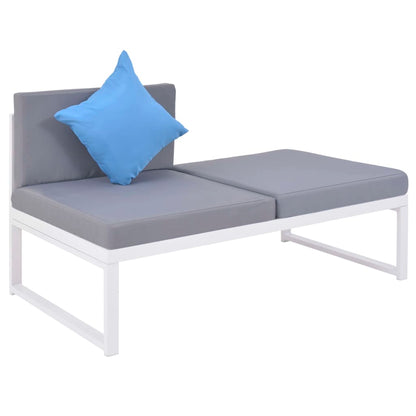 4-Tlg. Garten-Lounge-Set Mit Auflagen Aluminium Und Wpc