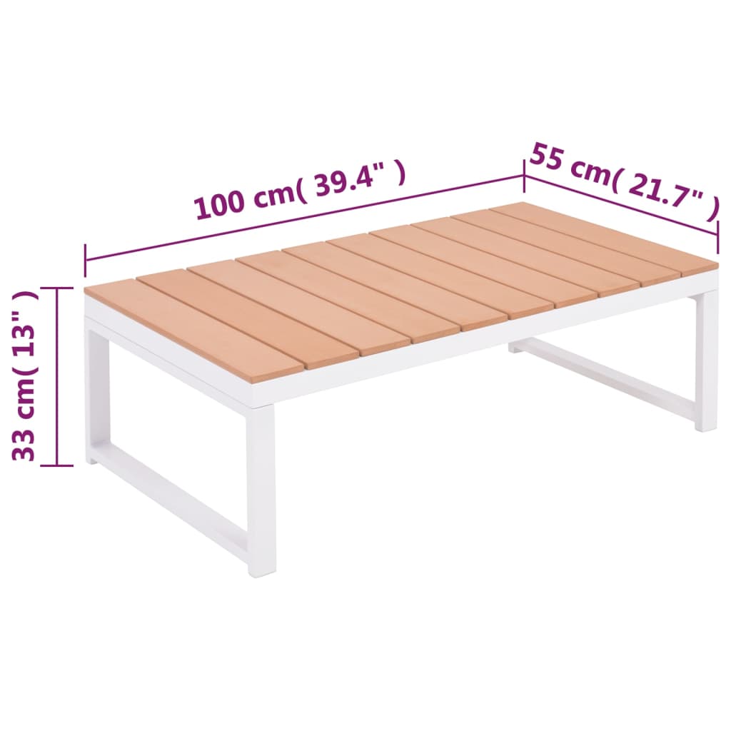 4-Tlg. Garten-Lounge-Set Mit Auflagen Aluminium Und Wpc