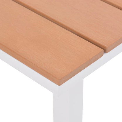 Sonnenliege Mit Tisch Aluminium Wpc Weiß Und Braun