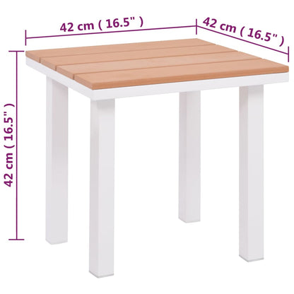Sonnenliege Mit Tisch Aluminium Wpc Weiß Und Braun