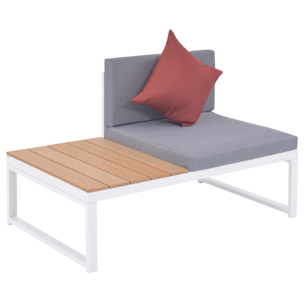 5-Tlg. Garten-Lounge-Set Mit Auflagen Aluminium Und Wpc