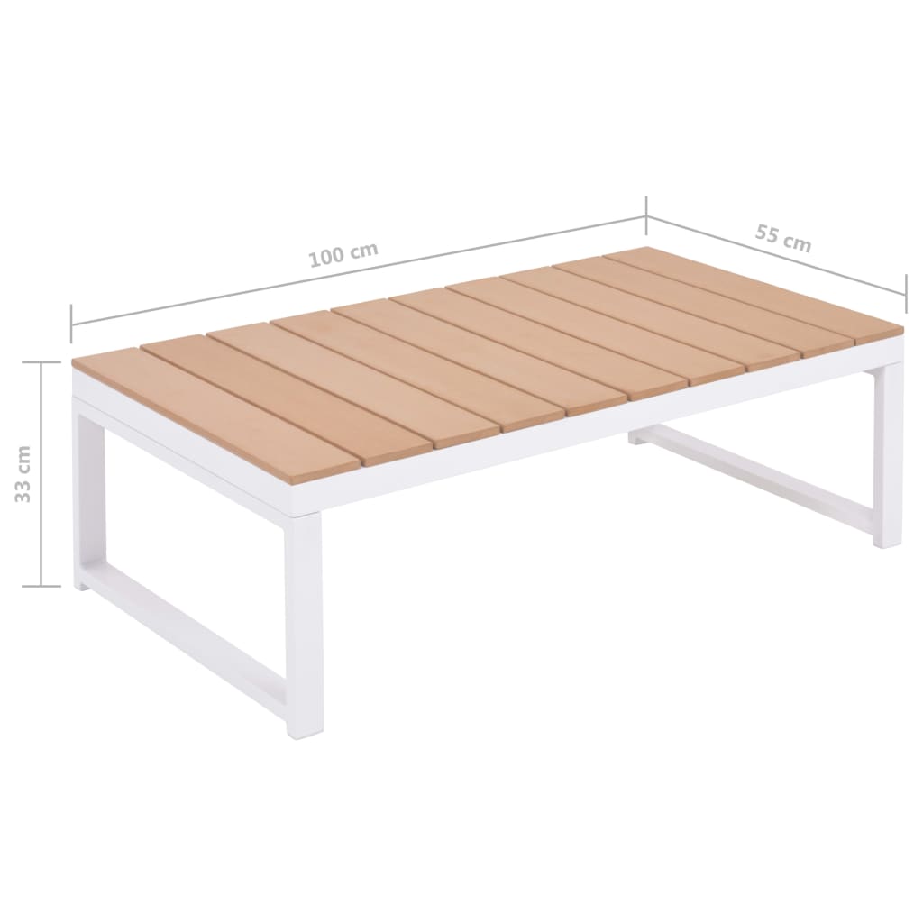 5-Tlg. Garten-Lounge-Set Mit Auflagen Aluminium Und Wpc