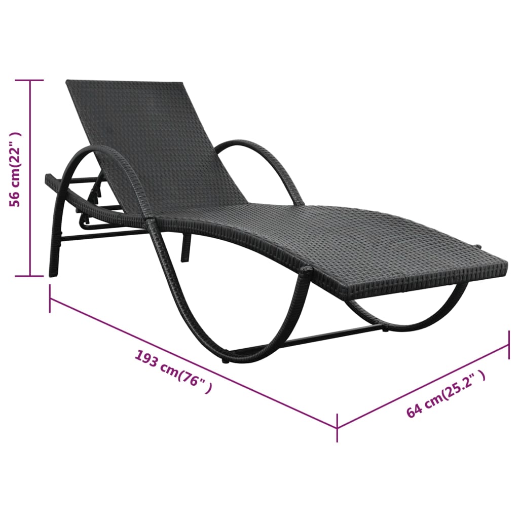 Sonnenliege Mit Auflage Poly Rattan