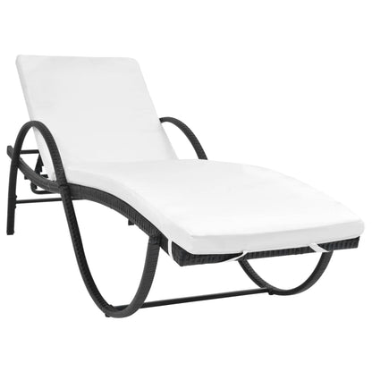 Sonnenliege Mit Auflage & Tisch Poly Rattan