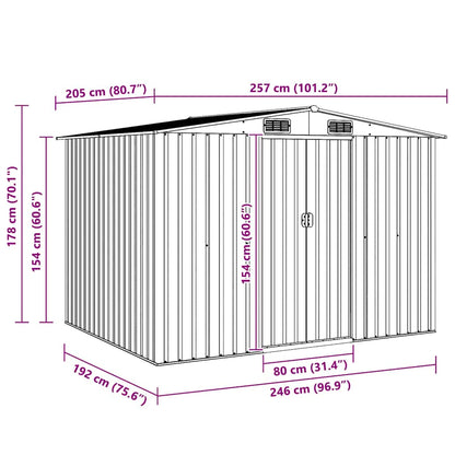 Gartenschuppen Metall 257 X 205 X 178 Cm