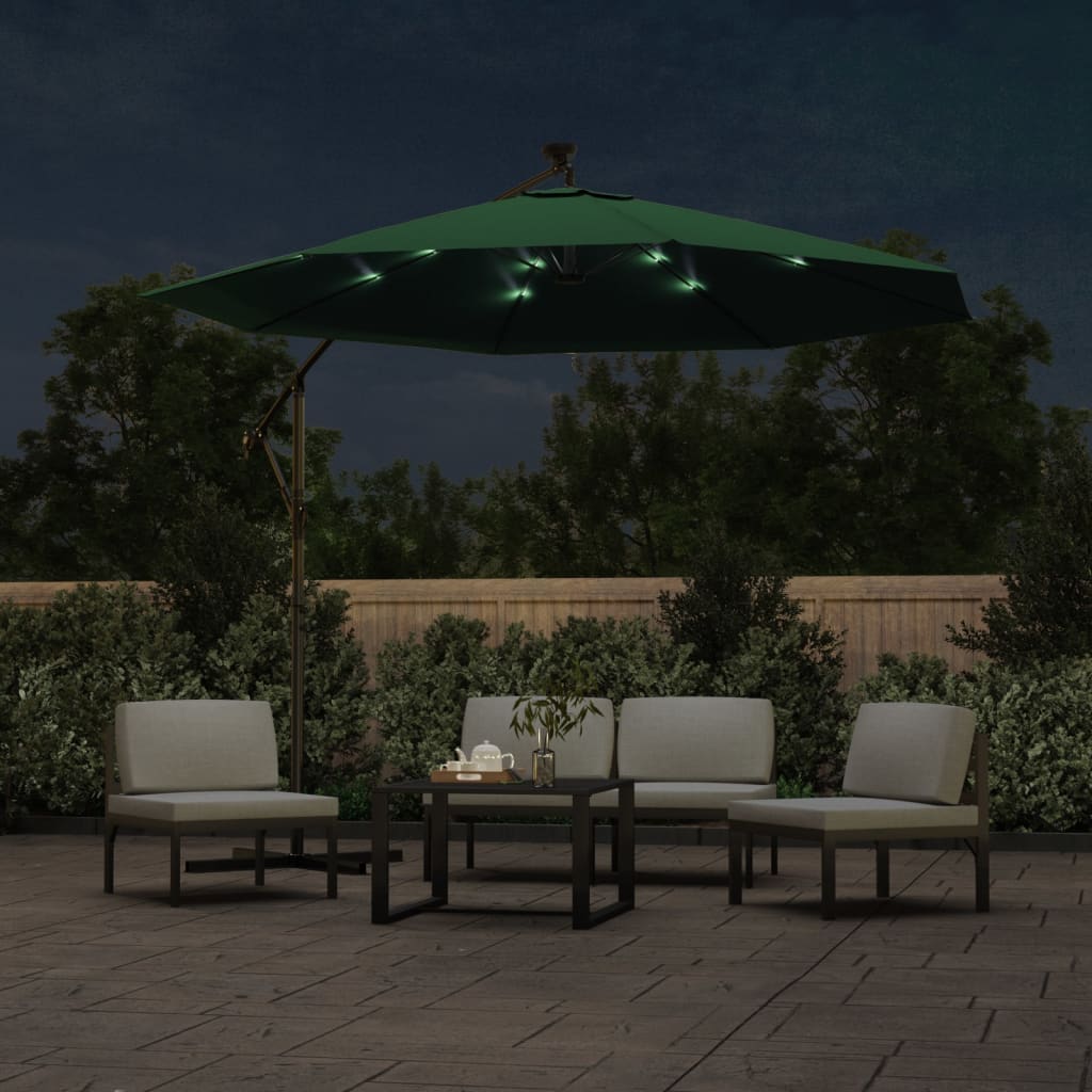 Sonnenschirm Ampelschirm Mit Led-Beleuchtung 300 Cm Metallmast