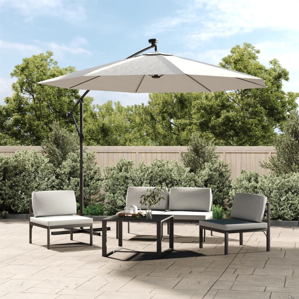 Sonnenschirm Ampelschirm Mit Led-Beleuchtung 300 Cm Metallmast