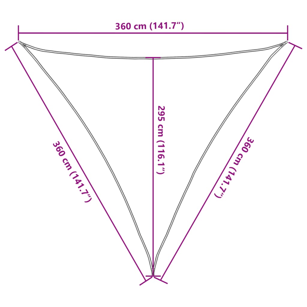 Sonnensegel Hdpe Dreieckig 3,6 X 3,6 X 3,6 M Weiß