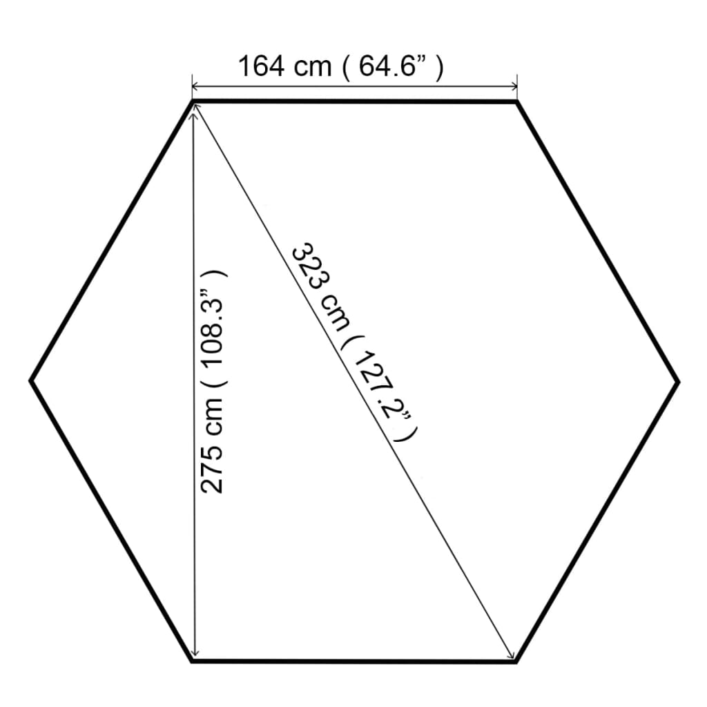 Gartenpavillon Partyzelt Hexagonal 323X265 Cm