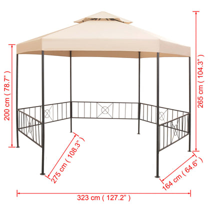 Gartenpavillon Partyzelt Hexagonal 323X265 Cm