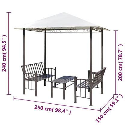 Gartenpavillon Mit Tisch Und Bänken 2,5X1,5X2,4 M