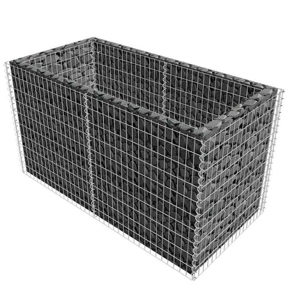 Gabionen-Hochbeet Stahl 180×90×100 Cm Silbern
