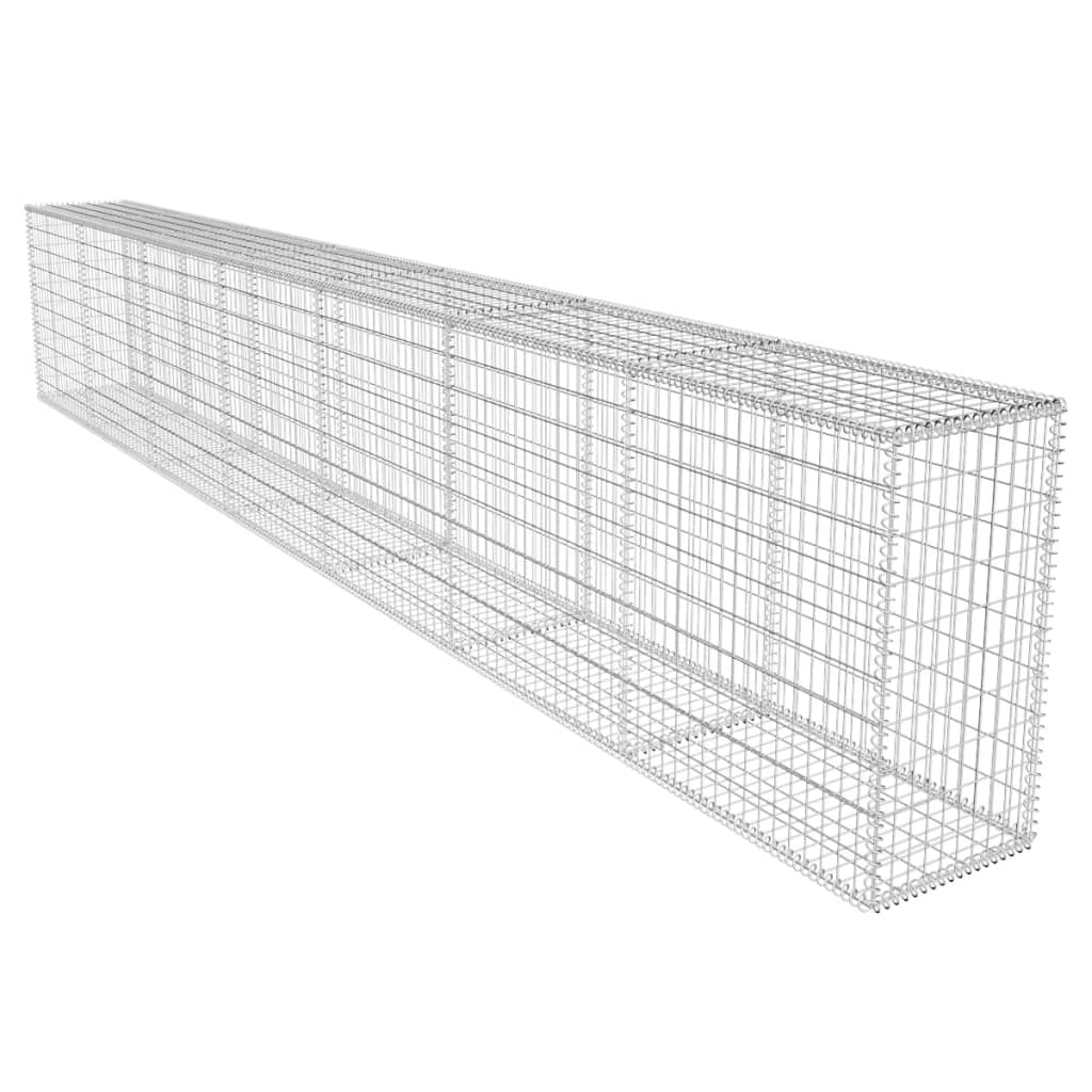 Gabionenwand Mit Abdeckung Verzinkter Stahl