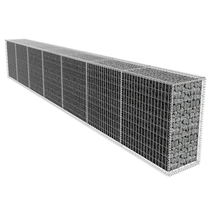 Gabionenwand Mit Abdeckung Verzinkter Stahl