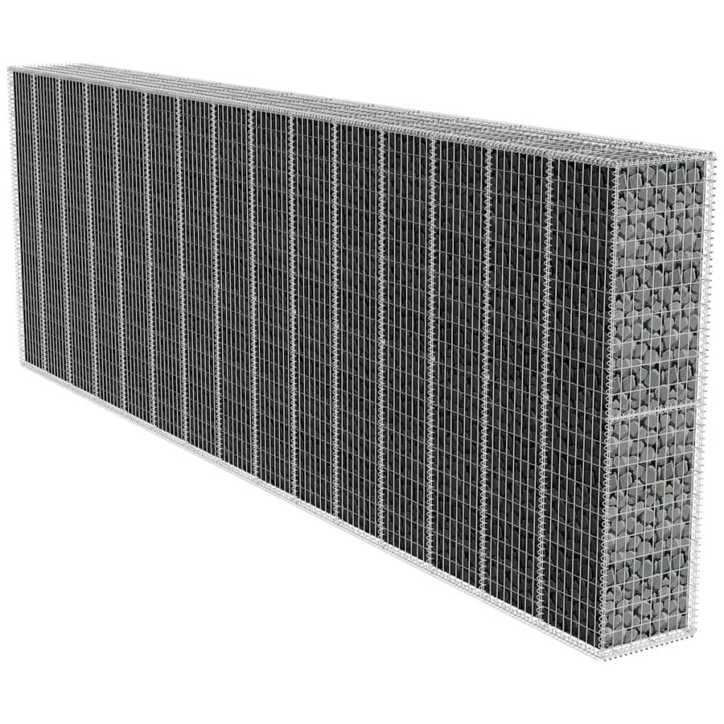 Gabionenwand Mit Abdeckung Verzinkter Stahl