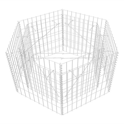 Sechseckiges Gabionen-Hochbeet 100×90×50 Cm