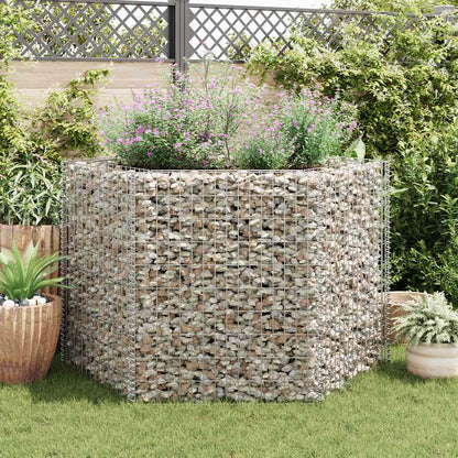 Sechseckiges Gabionen-Hochbeet 100×90×50 Cm