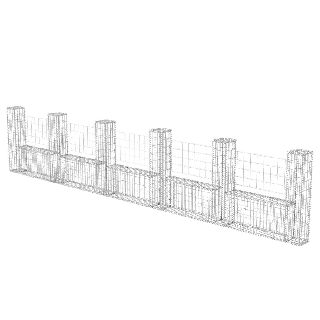 Gabionenkorb U-Form Stahl 570×20×100 Cm