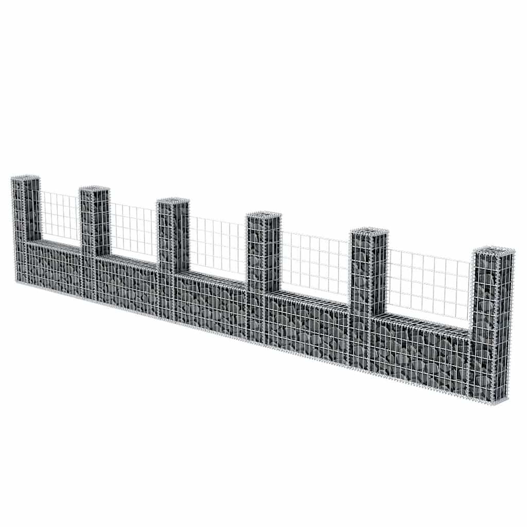 Gabionenkorb U-Form Stahl 570×20×100 Cm