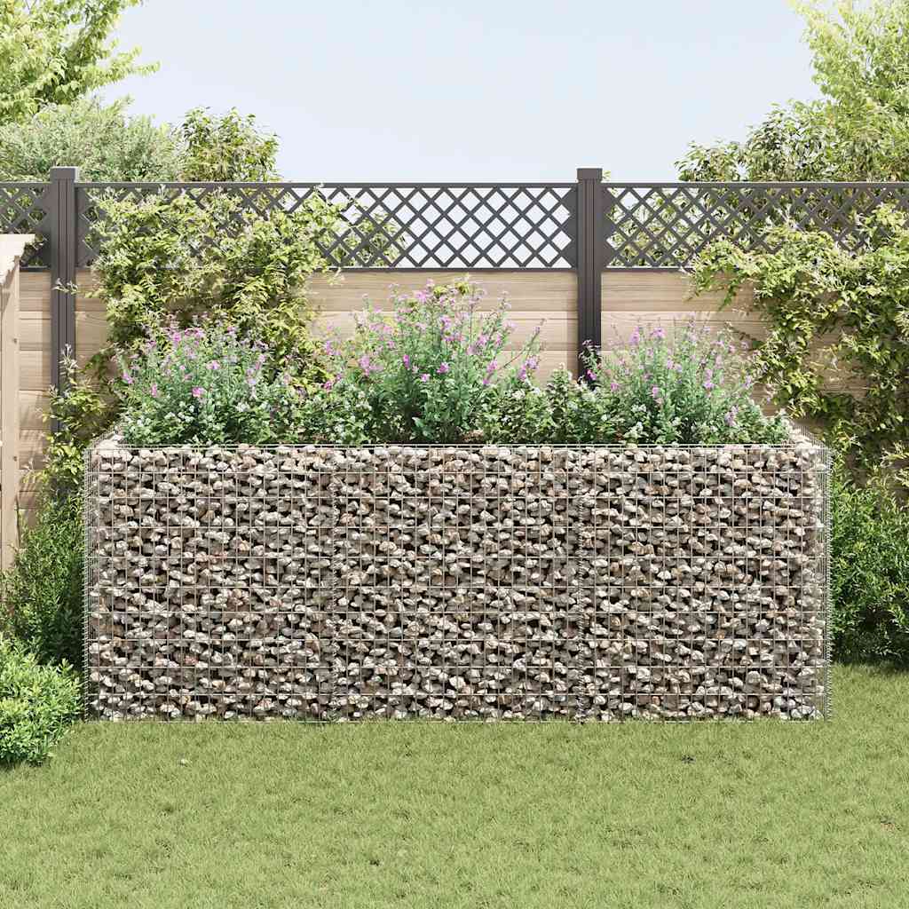 Gabionen-Hochbeet Stahl 360×90×100 Cm