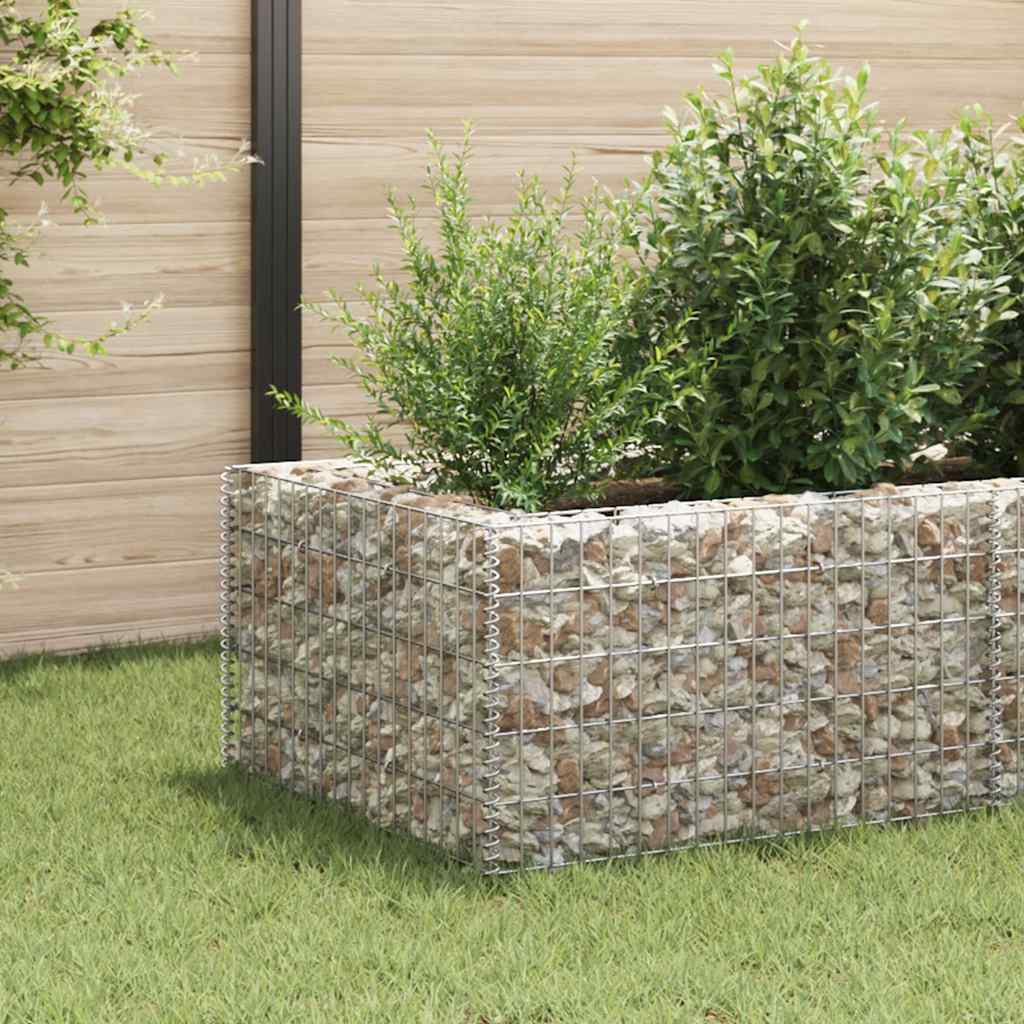 Gabionen-Hochbeet Stahl 360×90×100 Cm