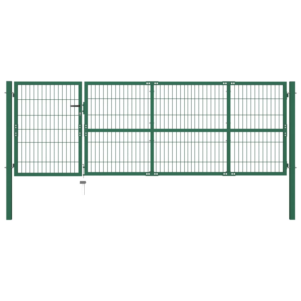 Gartentor Mit Pfosten 350X100 Cm Stahl