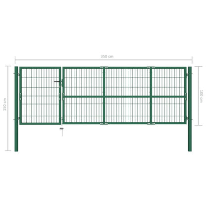 Gartentor Mit Pfosten 350X100 Cm Stahl