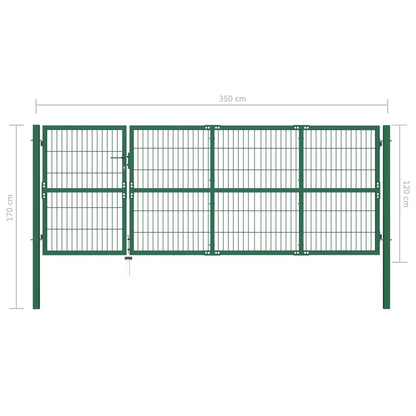 Gartentor Mit Pfosten 350X120 Cm Stahl