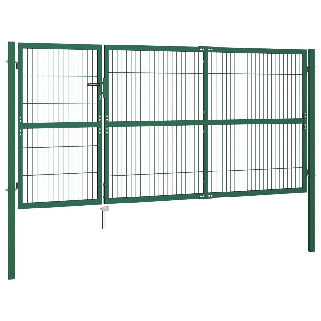 Gartentor Mit Pfosten 350X140 Cm Stahl