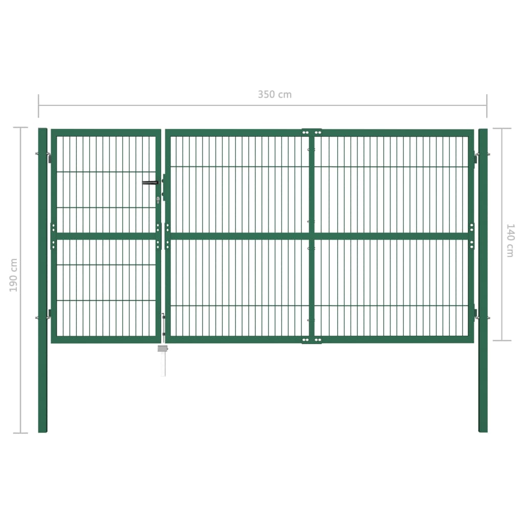 Gartentor Mit Pfosten 350X140 Cm Stahl