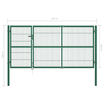 Gartentor Mit Pfosten 350X140 Cm Stahl