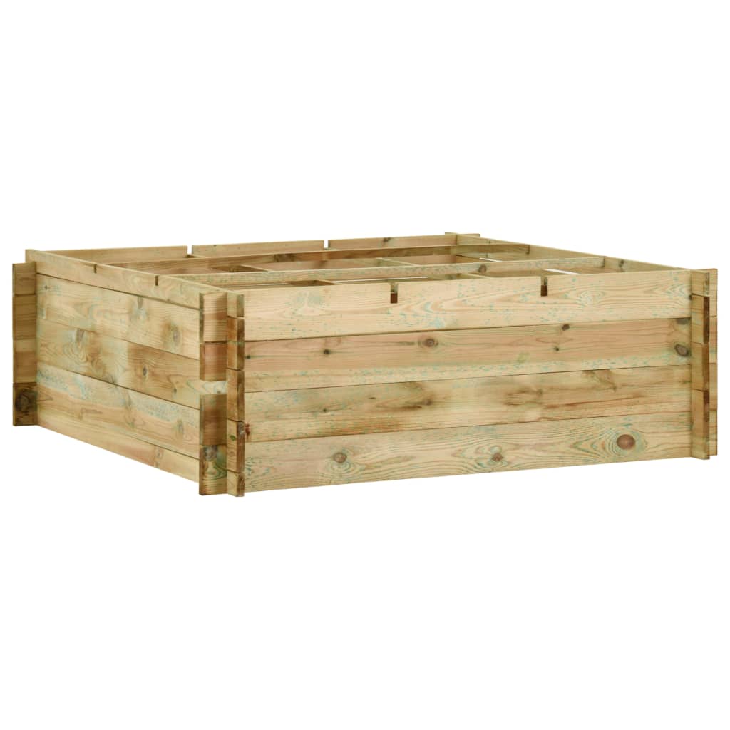 Pflanzkübel Hochbeet Kiefernholz Imprägniert 120X120X40 Cm