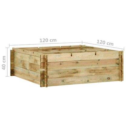 Pflanzkübel Hochbeet Kiefernholz Imprägniert 120X120X40 Cm