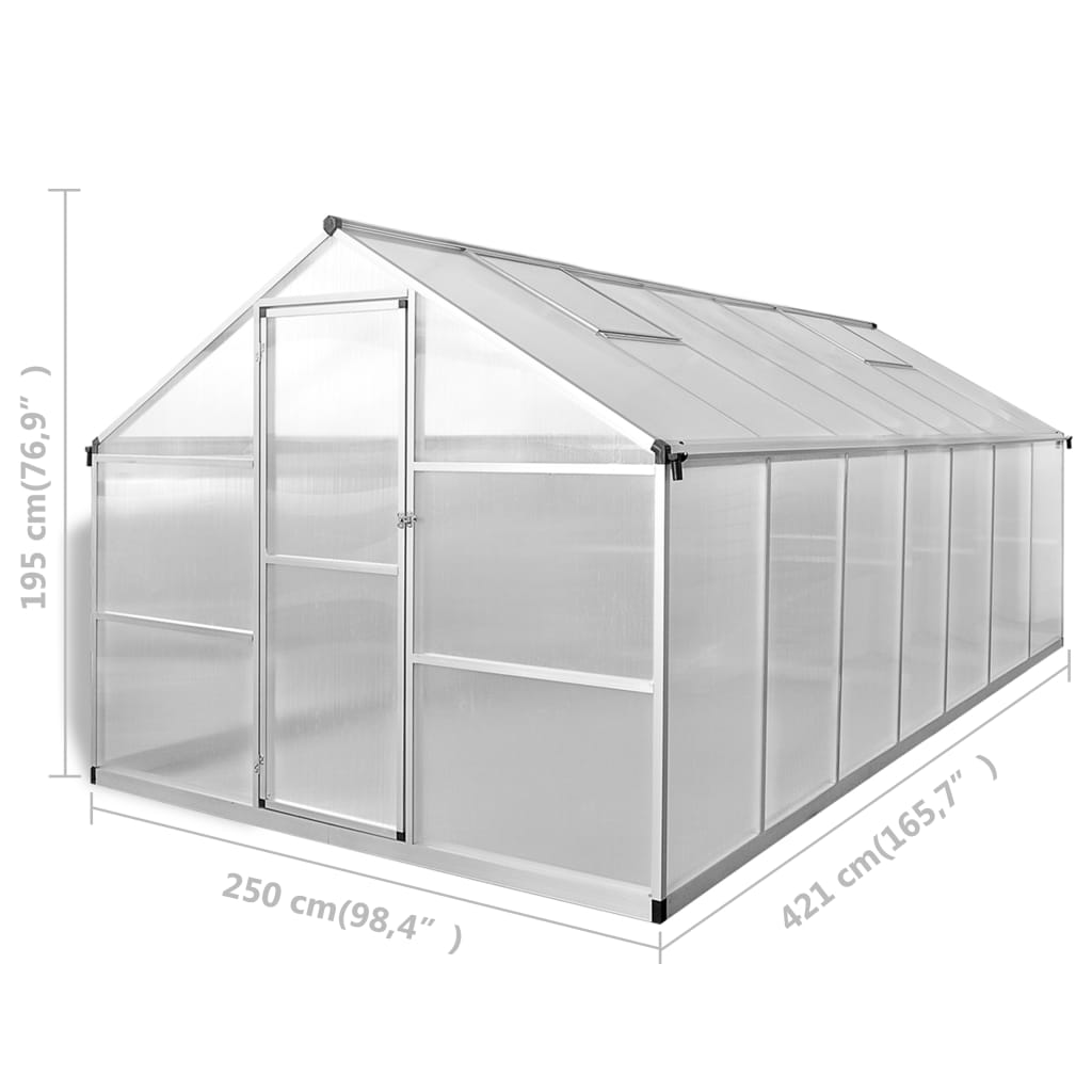 Gewächshaus Verstärkt Aluminium 10,53 M²